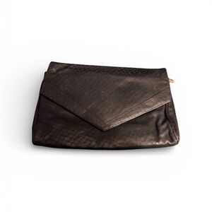 Vintage La Scala Embossed Leather Clutch – Made in Canada